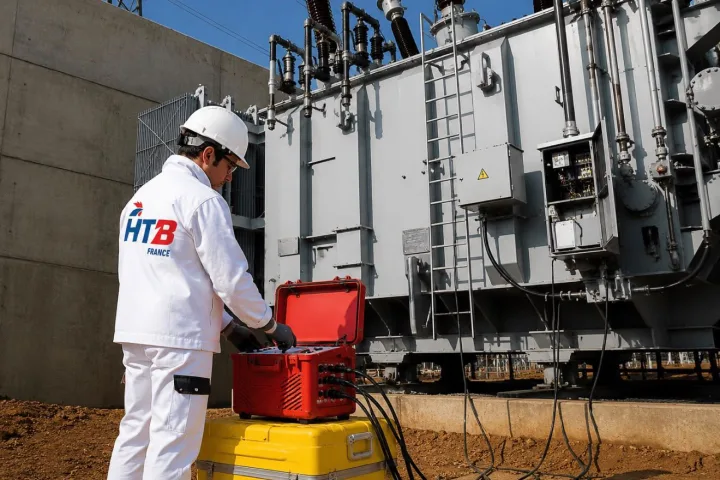 Essais électriques sur un transformateur de poste HTB