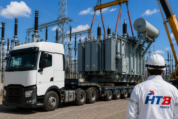 Livraison et levage d'un transformateur de puissance